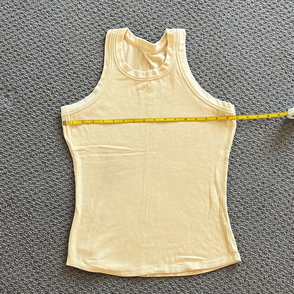 Amazon Women's Pale Yellow Ribbed Tank Top